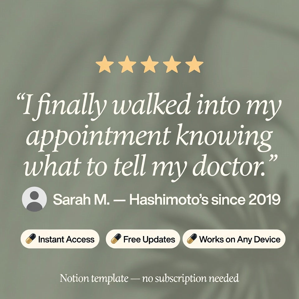 Hashimoto's Thyroid Tracker | Food, Mood & Symptom Journal (Notion Template)